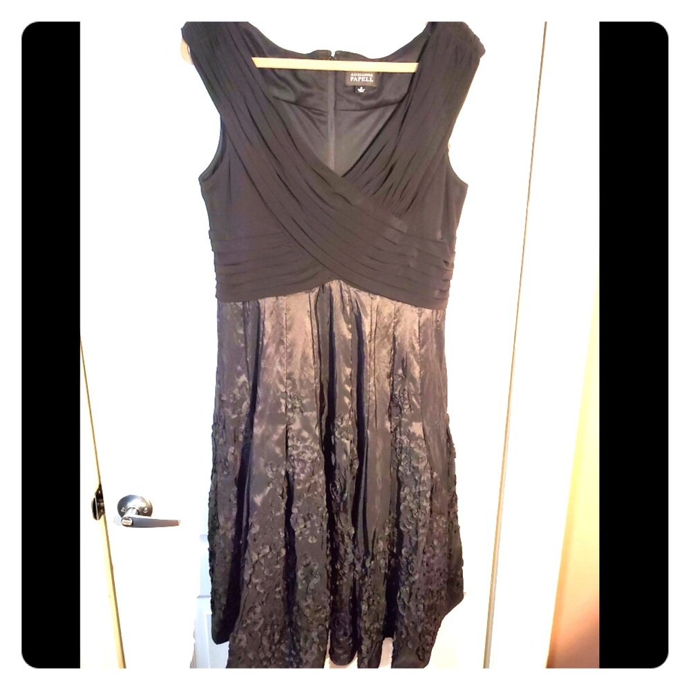 Adrianna Papell black evening dress
